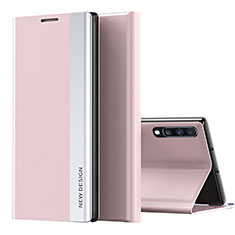 Samsung Galaxy A70S用手帳型 レザーケース スタンド カバー QH1 サムスン ローズゴールド