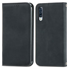 Samsung Galaxy A70S用手帳型 レザーケース スタンド カバー S04D サムスン ブラック
