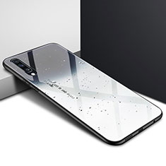Samsung Galaxy A70S用ハイブリットバンパーケース プラスチック パターン 鏡面 カバー サムスン グレー