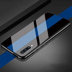 Samsung Galaxy A70S用ハイブリットバンパーケース プラスチック 鏡面 カバー T01 サムスン ネイビー
