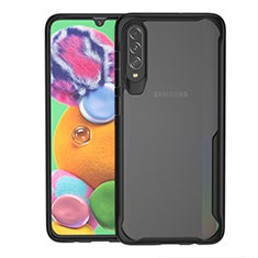 Samsung Galaxy A70S用ハイブリットバンパーケース クリア透明 プラスチック 鏡面 カバー H01 サムスン ブラック