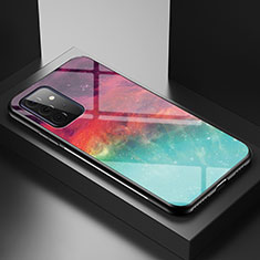 Samsung Galaxy A72 4G用ハイブリットバンパーケース プラスチック パターン 鏡面 カバー LS1 サムスン レッド