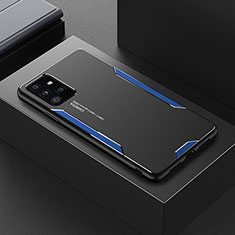 Samsung Galaxy A72 4G用ケース 高級感 手触り良い アルミメタル 製の金属製 兼シリコン カバー サムスン ネイビー