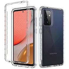 Samsung Galaxy A72 4G用前面と背面 360度 フルカバー 極薄ソフトケース シリコンケース 耐衝撃 全面保護 バンパー 勾配色 透明 サムスン クリア