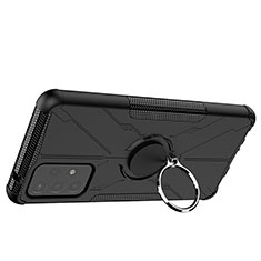 Samsung Galaxy A72 5G用ハイブリットバンパーケース プラスチック アンド指輪 マグネット式 JX2 サムスン ブラック