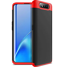 Samsung Galaxy A80用ハードケース プラスチック 質感もマット 前面と背面 360度 フルカバー C01 サムスン レッド・ブラック