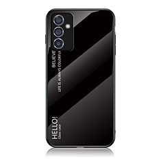 Samsung Galaxy A82 5G用ハイブリットバンパーケース プラスチック 鏡面 虹 グラデーション 勾配色 カバー LS1 サムスン ブラック
