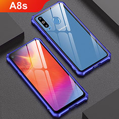 Samsung Galaxy A8s SM-G8870用ケース 高級感 手触り良い アルミメタル 製の金属製 バンパー 鏡面 カバー サムスン ネイビー