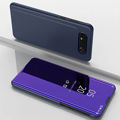 Samsung Galaxy A90 4G用手帳型 レザーケース スタンド 鏡面 カバー M01 サムスン パープル