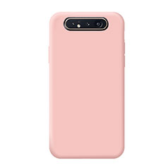 Samsung Galaxy A90 4G用360度 フルカバー極薄ソフトケース シリコンケース 耐衝撃 全面保護 バンパー C02 サムスン ピンク