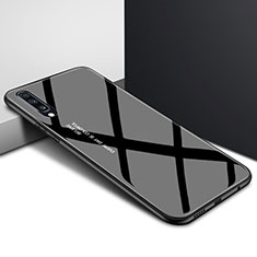 Samsung Galaxy A90 5G用ハイブリットバンパーケース プラスチック パターン 鏡面 カバー サムスン ブラック