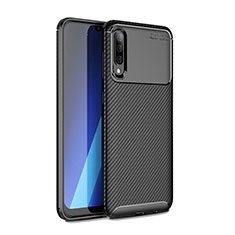 Samsung Galaxy A90 5G用シリコンケース ソフトタッチラバー ツイル カバー サムスン ブラック