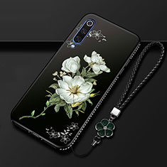 Samsung Galaxy A90 5G用シリコンケース ソフトタッチラバー 花 カバー S01 サムスン ホワイト