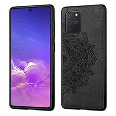 Samsung Galaxy A91用極薄ソフトケース シリコンケース 耐衝撃 全面保護 マグネット式 バンパー S03D サムスン ブラック