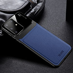 Samsung Galaxy A91用シリコンケース ソフトタッチラバー レザー柄 カバー FL1 サムスン ネイビー