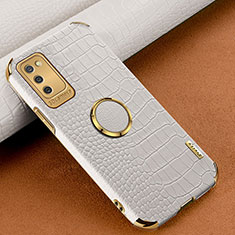 Samsung Galaxy F02S SM-E025F用ケース 高級感 手触り良いレザー柄 S01 サムスン ホワイト