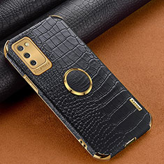 Samsung Galaxy F02S SM-E025F用ケース 高級感 手触り良いレザー柄 S01 サムスン ブラック