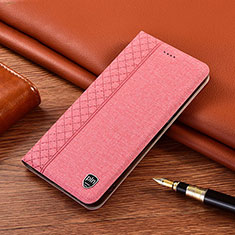 Samsung Galaxy F12用手帳型 布 スタンド H12P サムスン ピンク