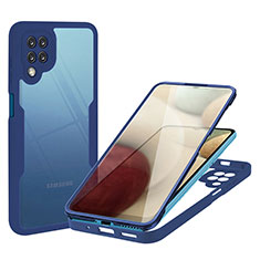 Samsung Galaxy F12用360度 フルカバー ハイブリットバンパーケース クリア透明 プラスチック カバー MJ1 サムスン ネイビー