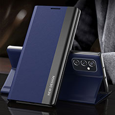 Samsung Galaxy F23 5G用手帳型 レザーケース スタンド カバー QH4 サムスン ネイビー