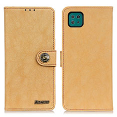 Samsung Galaxy F42 5G用手帳型 レザーケース スタンド カバー A01D サムスン ゴールド