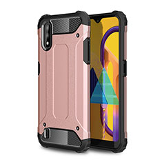 Samsung Galaxy M01用ハイブリットバンパーケース プラスチック 兼シリコーン カバー WL1 サムスン ローズゴールド