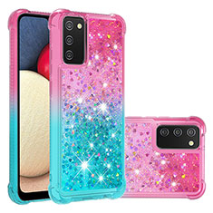 Samsung Galaxy M02s用シリコンケース ソフトタッチラバー ブリンブリン カバー S02 サムスン ピンク
