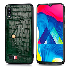 Samsung Galaxy M10用極薄ソフトケース シリコンケース 耐衝撃 全面保護 マグネット式 バンパー S07D サムスン グリーン