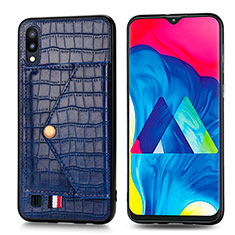 Samsung Galaxy M10用極薄ソフトケース シリコンケース 耐衝撃 全面保護 マグネット式 バンパー S07D サムスン ネイビー