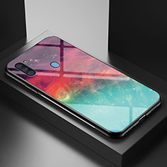 Samsung Galaxy M11用ハイブリットバンパーケース プラスチック パターン 鏡面 カバー LS1 サムスン レッド