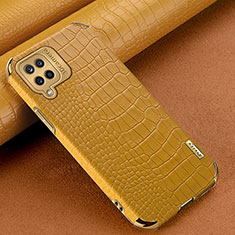 Samsung Galaxy M12用ケース 高級感 手触り良いレザー柄 サムスン イエロー