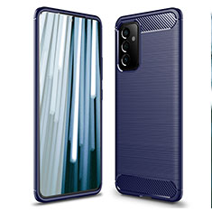 Samsung Galaxy M14 5G用シリコンケース ソフトタッチラバー ライン カバー サムスン ネイビー