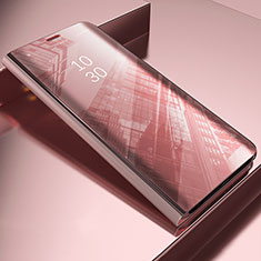 Samsung Galaxy M20用手帳型 レザーケース スタンド 鏡面 カバー L04 サムスン ローズゴールド