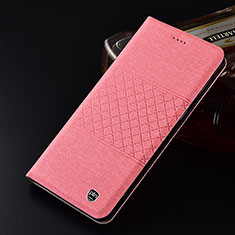 Samsung Galaxy M21用手帳型 布 スタンド H13P サムスン ピンク