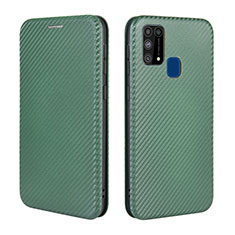 Samsung Galaxy M21s用手帳型 レザーケース スタンド カバー L02Z サムスン グリーン