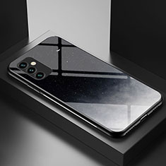 Samsung Galaxy M23 5G用ハイブリットバンパーケース プラスチック パターン 鏡面 カバー LS1 サムスン グレー