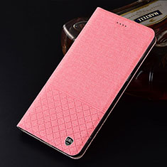 Samsung Galaxy M30s用手帳型 布 スタンド H12P サムスン ピンク