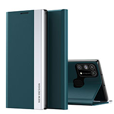 Samsung Galaxy M31用手帳型 レザーケース スタンド カバー QH1 サムスン グリーン