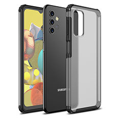 Samsung Galaxy M32 5G用ハイブリットバンパーケース クリア透明 プラスチック カバー WL1 サムスン ブラック