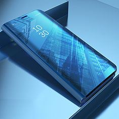 Samsung Galaxy M33 5G用手帳型 レザーケース スタンド 鏡面 カバー L04 サムスン ネイビー