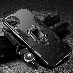 Samsung Galaxy M33 5G用ハイブリットバンパーケース プラスチック アンド指輪 マグネット式 R01 サムスン ブラック