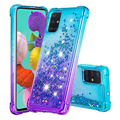 Samsung Galaxy M40S用シリコンケース ソフトタッチラバー ブリンブリン カバー S02 サムスン ブルー