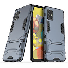 Samsung Galaxy M40S用ハイブリットバンパーケース スタンド プラスチック 兼シリコーン カバー KC3 サムスン ネイビー