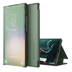 Samsung Galaxy M40S用手帳型 レザーケース スタンド カバー ZL1 サムスン グリーン