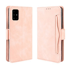 Samsung Galaxy M40S用手帳型 レザーケース スタンド カバー BY3 サムスン ピンク