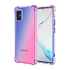 Samsung Galaxy M40S用極薄ソフトケース グラデーション 勾配色 クリア透明 サムスン ネイビー