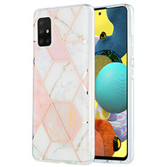 Samsung Galaxy M40S用シリコンケース ソフトタッチラバー バタフライ パターン カバー Y01B サムスン ピンク