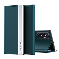 Samsung Galaxy M52 5G用手帳型 レザーケース スタンド カバー Q01H サムスン グリーン
