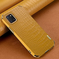 Samsung Galaxy M60s用ケース 高級感 手触り良いレザー柄 サムスン イエロー