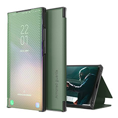 Samsung Galaxy M62 4G用手帳型 レザーケース スタンド カバー ZL1 サムスン グリーン